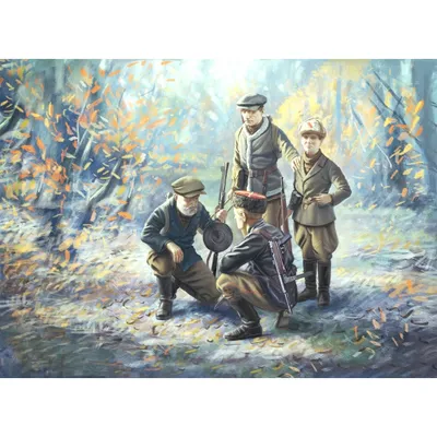 WWII Soviet Partisans (4 figures) 1/35 #35631 by ICM
