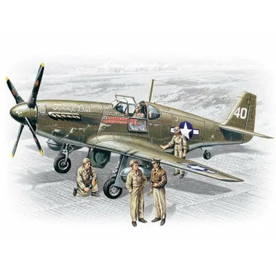Mustang P-51B with USAAF Pilots and Ground Personnel 1/48 #48125 by ICM