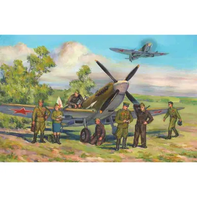 Spitfire LF.IXE with Soviet Pilots and Ground Personnel 1/48 #48802 by ICM