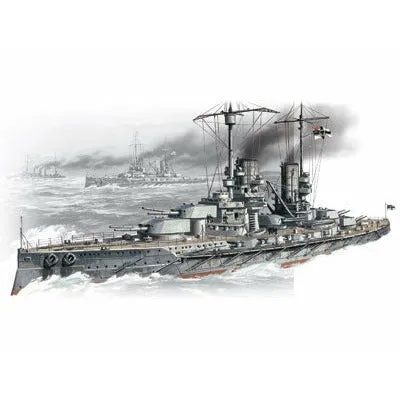 Konig, WWI German Battleship 1/350 Model Ship Kit #S.001 by ICM