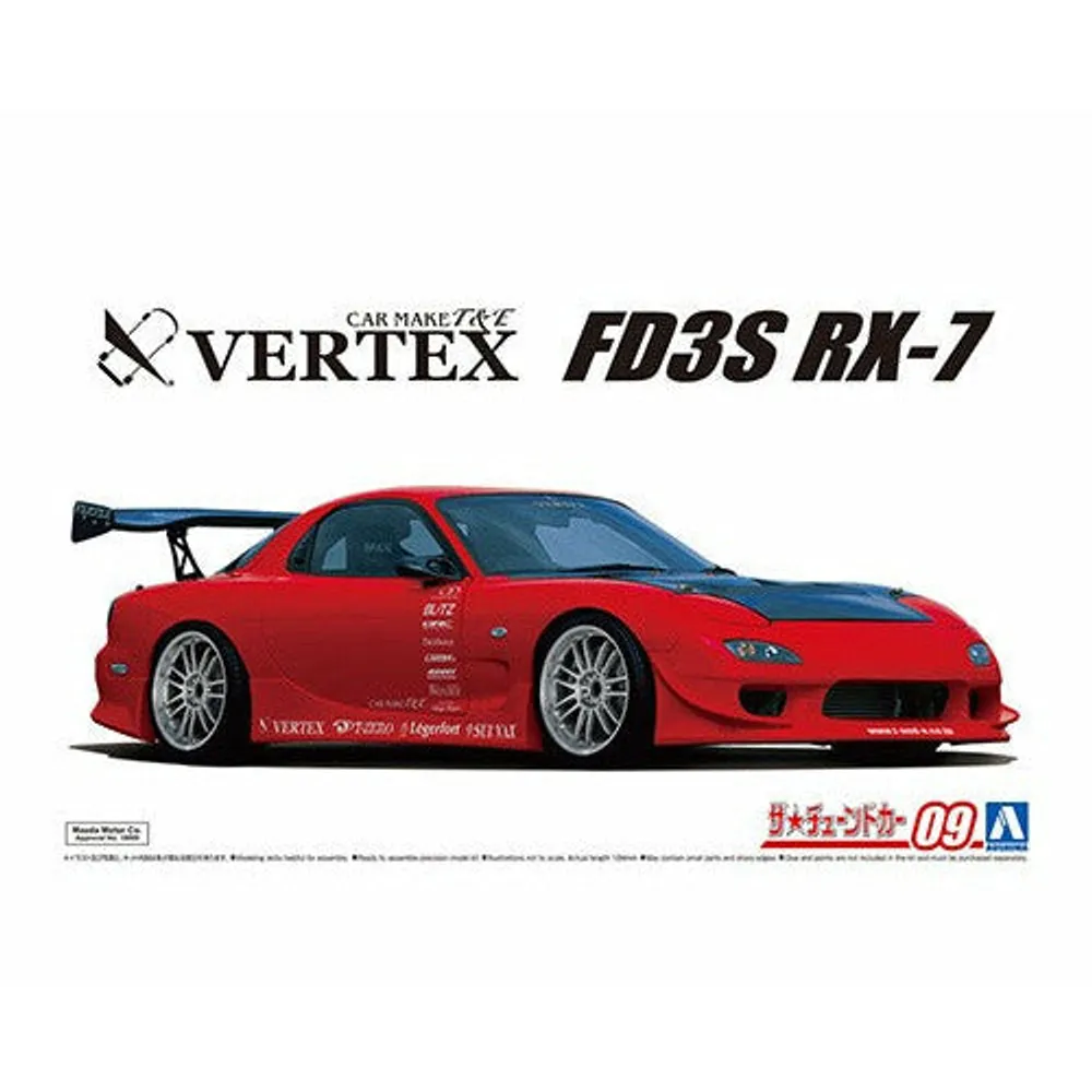 Vertex FD3S RX-7 1999 Mazda 1/24 Model Car Kit #5839 by Aoshima