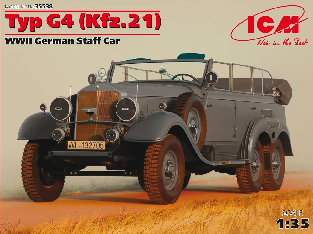 Typ G4 (Kfz.21), WWII German Staff Car 1/35 #35538 by ICM