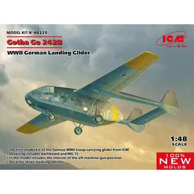 Gotha Go 242B, WWII German Landing Glider (100% New Molds) 1/48 #48225 by ICM