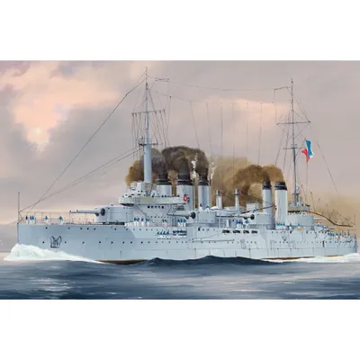 French Navy Pre-Dreadnought Battleship Danton 1/350 Model Ship Kit #86503 by Hobby Boss