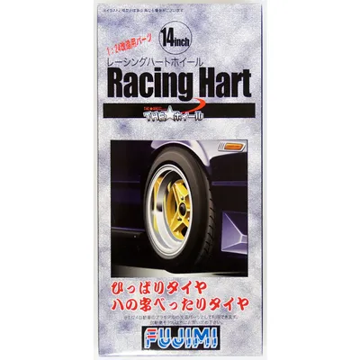 The Wheel Series (No.66) Racing Hart Wheel & Tire Set 14 inch Car Accessory Model Kit #193359 by Fujimi