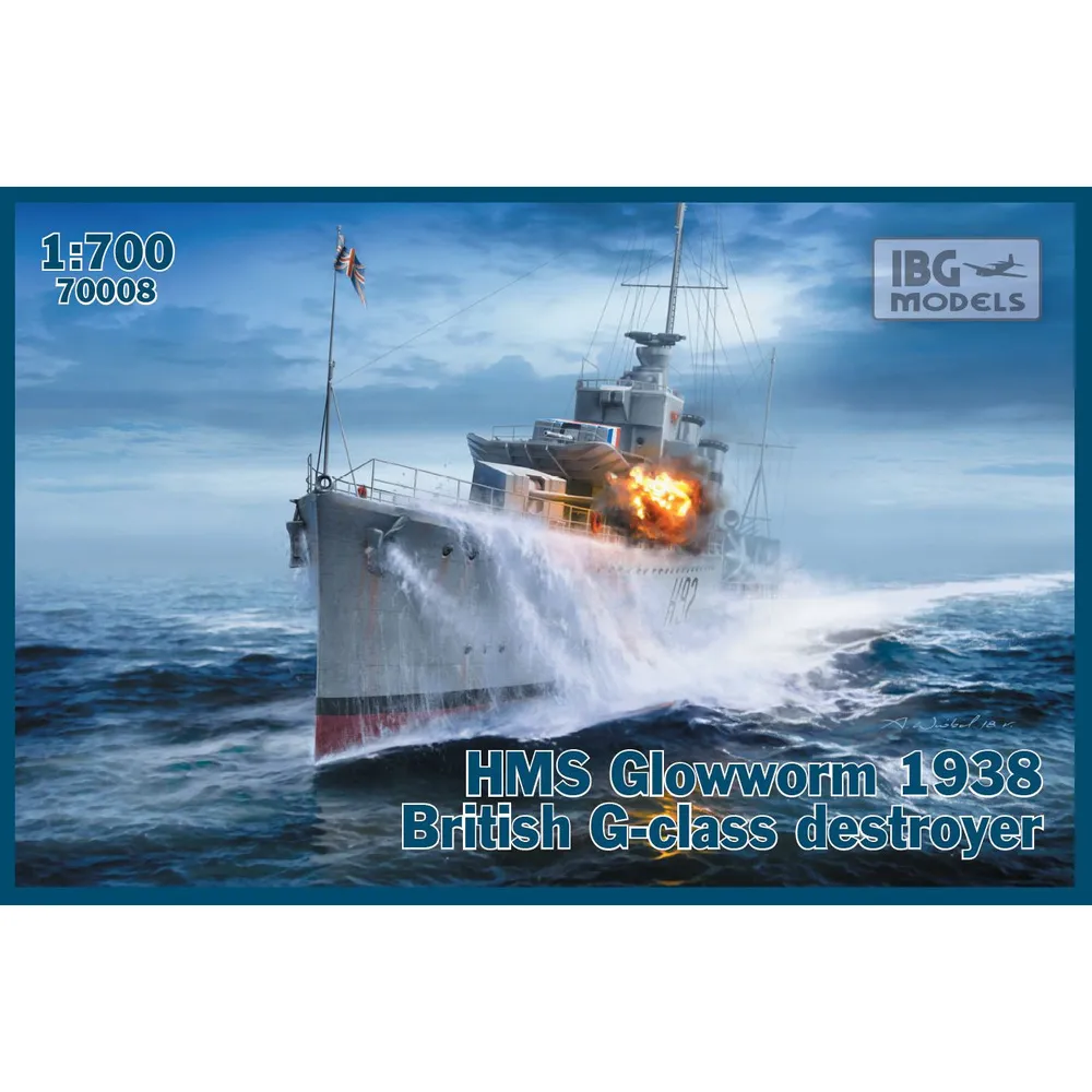 HMS Glowworm 1938 British G-Class Destroyer 1/700 Model Ship Kit  #70008 by IBG Models