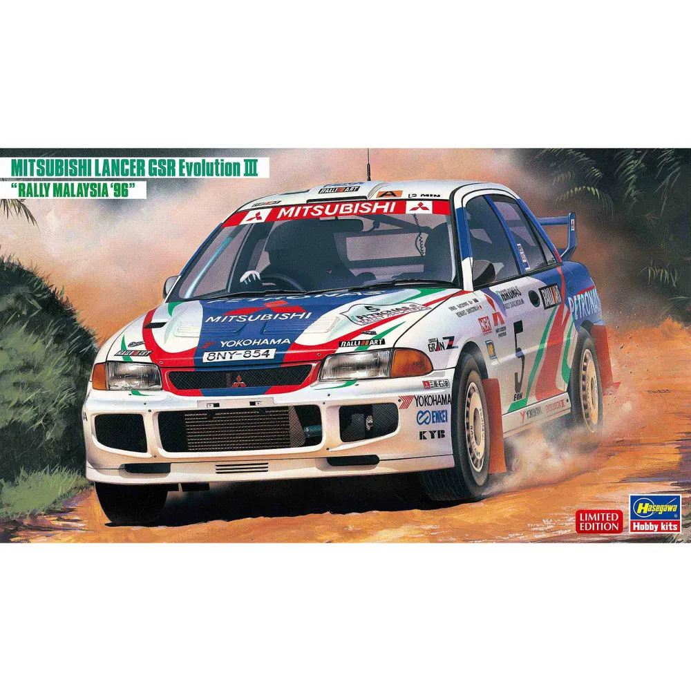 Mitsubishi Lancer GSR Evolution III 'Rally Malaysia '96' 1/24 Model Car Kit #20537 by Hasegawa