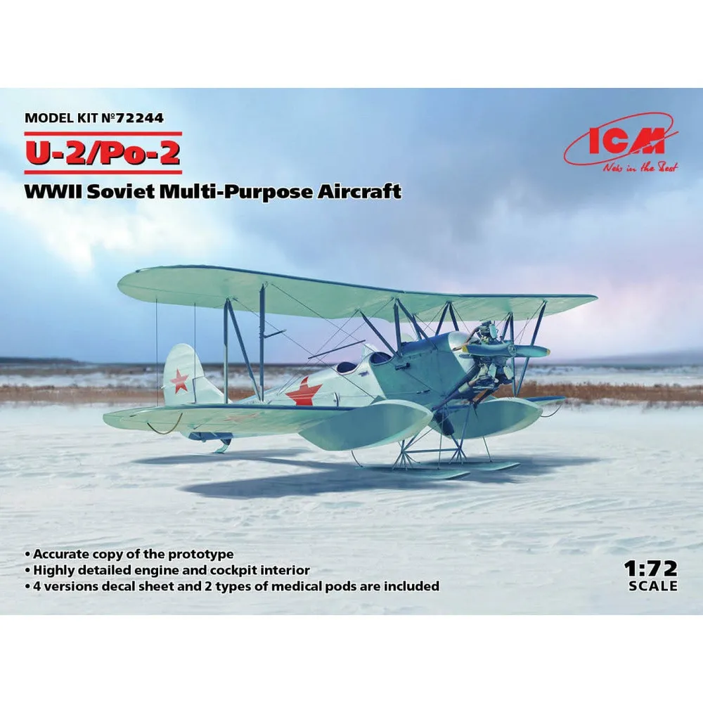 U-2/Po-2 WWII Soviet Multi-Purpose Aircraft 1/72 #72244 by ICM