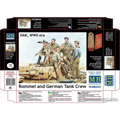 Rommel and German Tank Crew, DAK, WW II Era 1/35 #MB3561 by Master Box