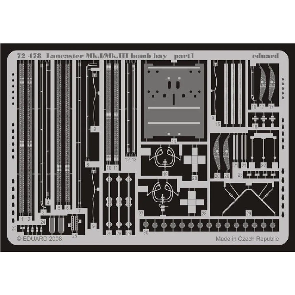 Lancaster Mk I/Mk. III Bomb Bay Photo Etch Detail Set 1/72 by Eduard