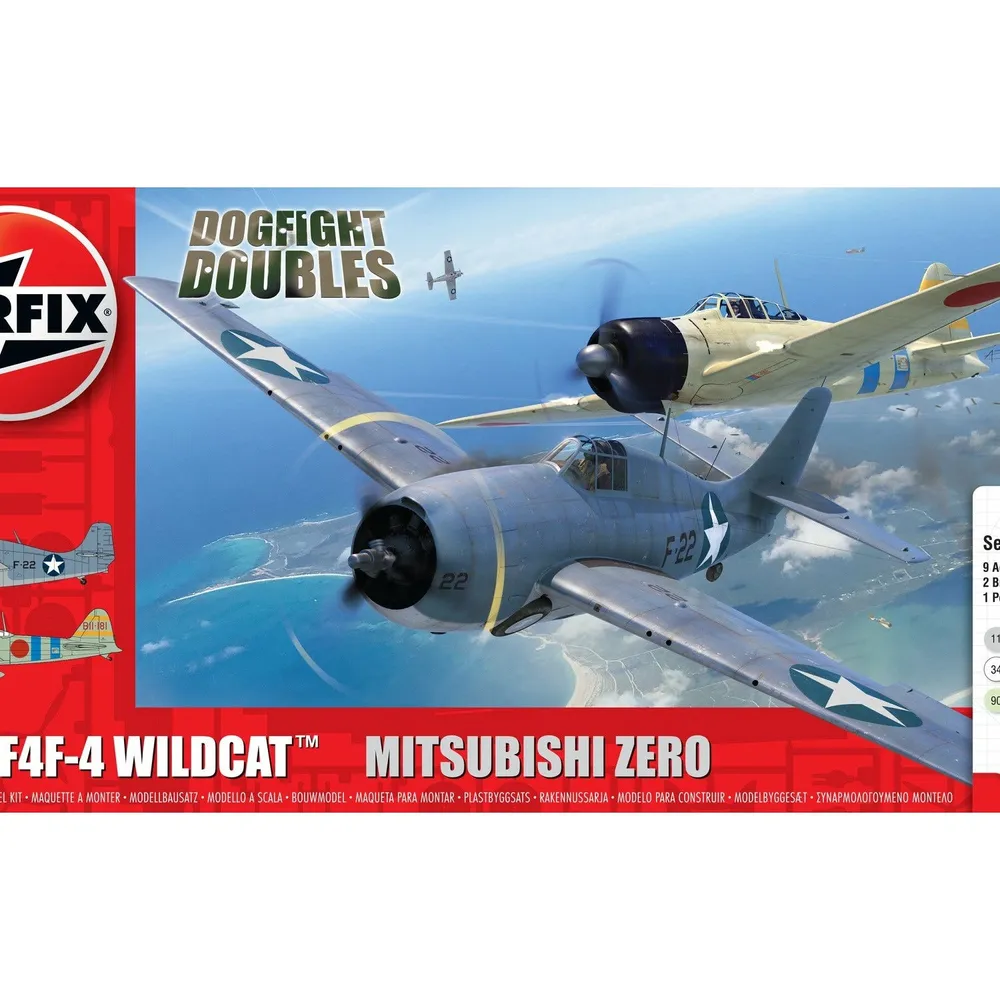 Grumman F-4F4 Wildcat & Mitsubishi Zero Dogfight Double 1/72