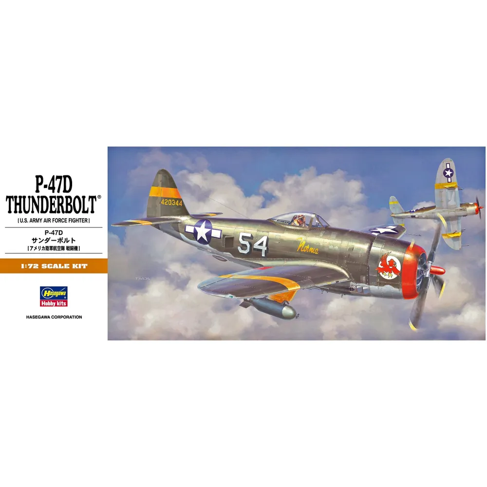 P-47D Thunderbolt US Army Air Force Fighter 1/72 #00138 by Hasgawa