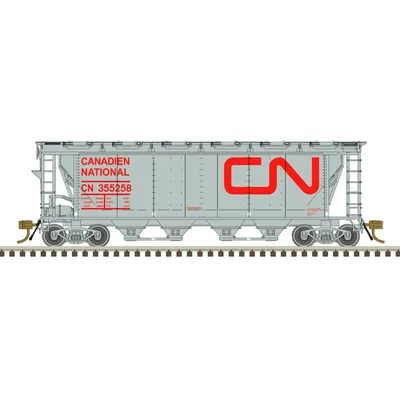 Atlas HO Slab Side Covered Hopper Canadian National Noodle Road #355151