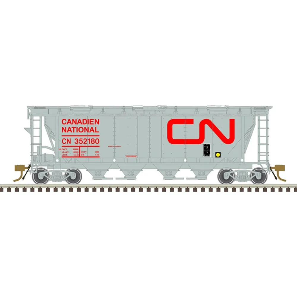 Atlas HO Slab Side Covered Hopper Canadian National Noodle Road #352230