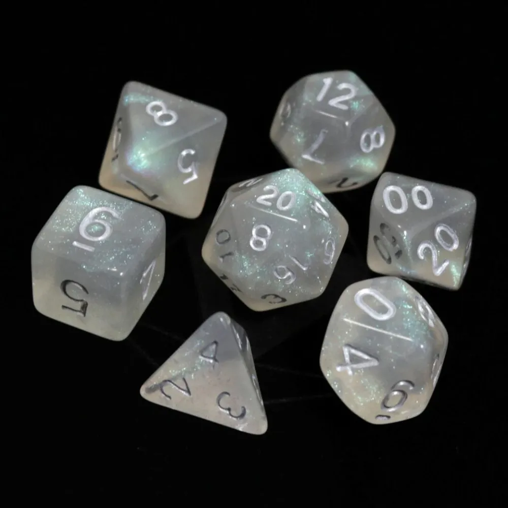 Die Hard Poly RPG Set - Glacial Moonstone w/ Silver