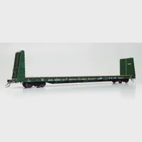 Rapido 147005 HO Marine Industries Bulkhead Flatcar: BCR - Dark Green Scheme