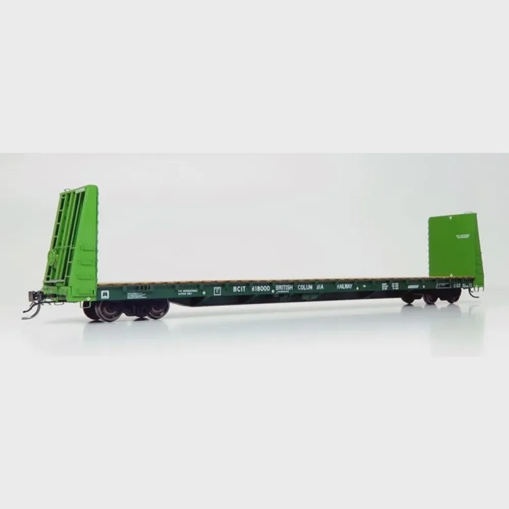 Rapido 147006 HO Marine Industries Bulkhead Flatcar: BCIT - Dark Green Int'l Scheme