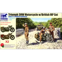 Triumph 3HW Motorcycle w/British MP Set 1/35 by Bronco