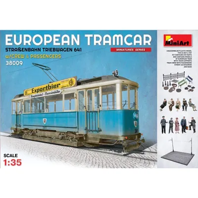 European Tramcar w/Crew & Passengers 1/35 by Miniart