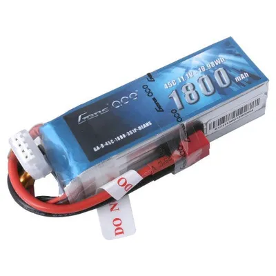 Gens Ace - 393 - 1800mAh 3S1P 11.1V 45C LiPo Deans Plug Soft Case 90x30x26mm