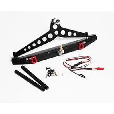 APS28011K Rear Bumper w/Spare Tire Holder and LED's for TRX-4 Black
