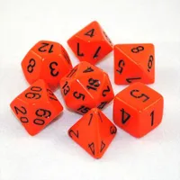 Chessex Opaque 7-Die Set Orange/Black CHX25403