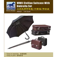 WWII Civilian Suitcase with Umbrella Set 1/35 #AB3521 by Bronco Models
