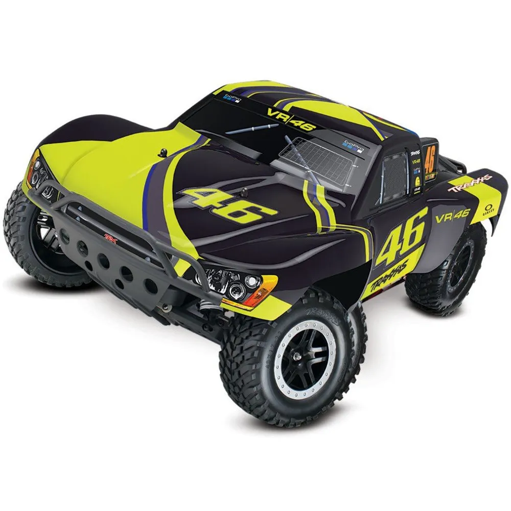 Traxxas Slash 2WD 1/10 RTR Electric Short Course Truck, 7-cell NiHM Battery. 4A DC charger. Brushed ESC XL-5 with Titan 12t - VR46 (Valentino Rossi)