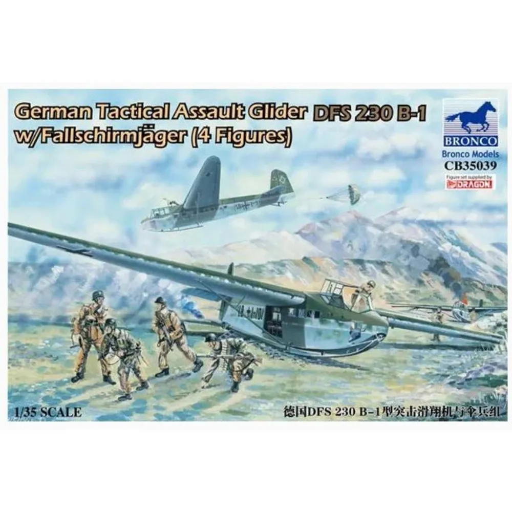 German Tactical Assault Glider DFS 230 B-1 w/Fallschirmjager (4 figures) 1/35 by Bronco