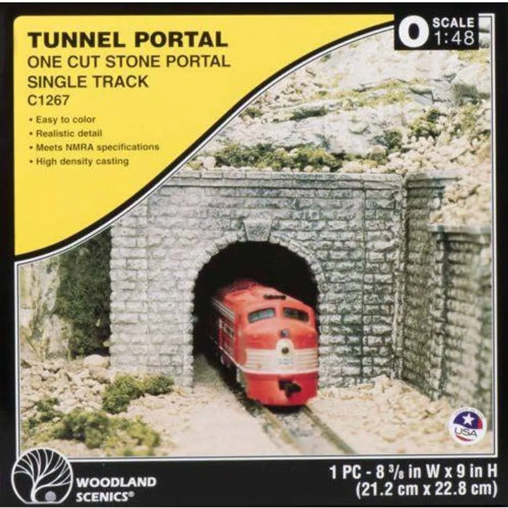 Woodland Scenics Tunnel Portal, Cut Stone,Single Track (O) WOO1267