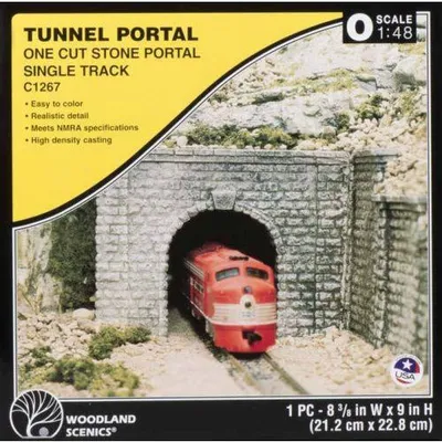 Woodland Scenics Tunnel Portal, Cut Stone,Single Track (O) WOO1267