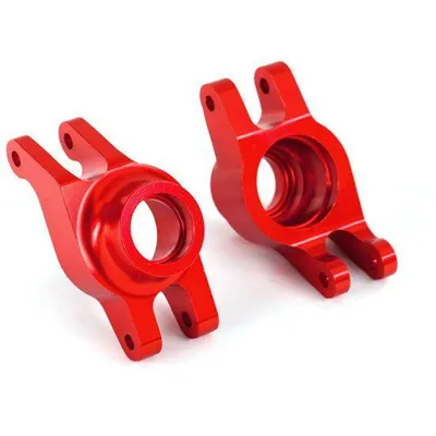 TRA8952R Carriers, stub axle (red-anodized 6061-T6 aluminum) (rear) (2) Maxx