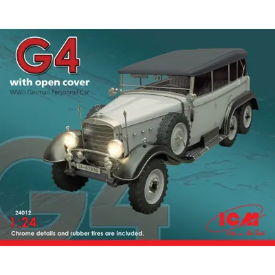 Type G4 Soft Top, WWII German Personnel Car 1/24 Model Car Kit #24012 by ICM