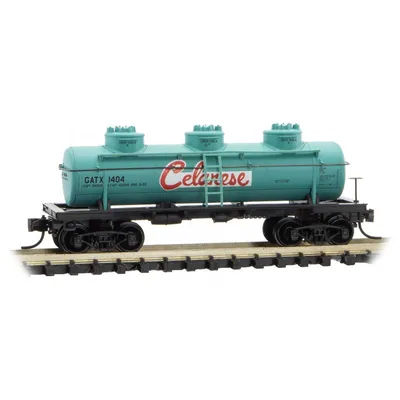 3-Dome Tank Car - Ready to Run -- Celanese GATX 1404