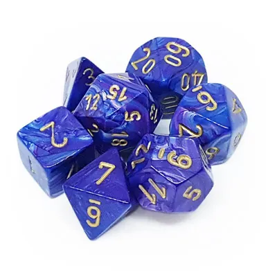 Chessex Lustrous 7-Die Set Purple/Gold CHX27497