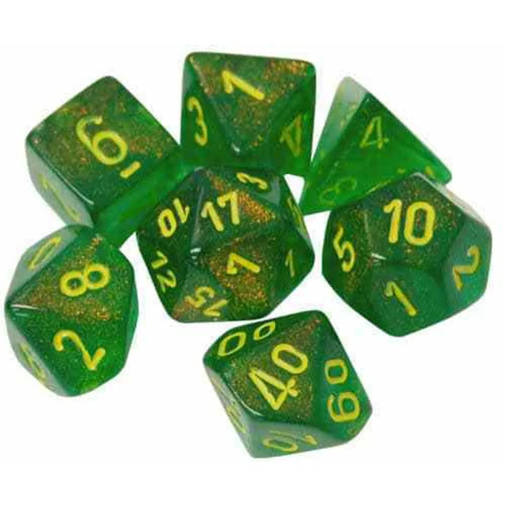 Chessex Borealis 7-Die Set Maple Green/Yellow CHX27565