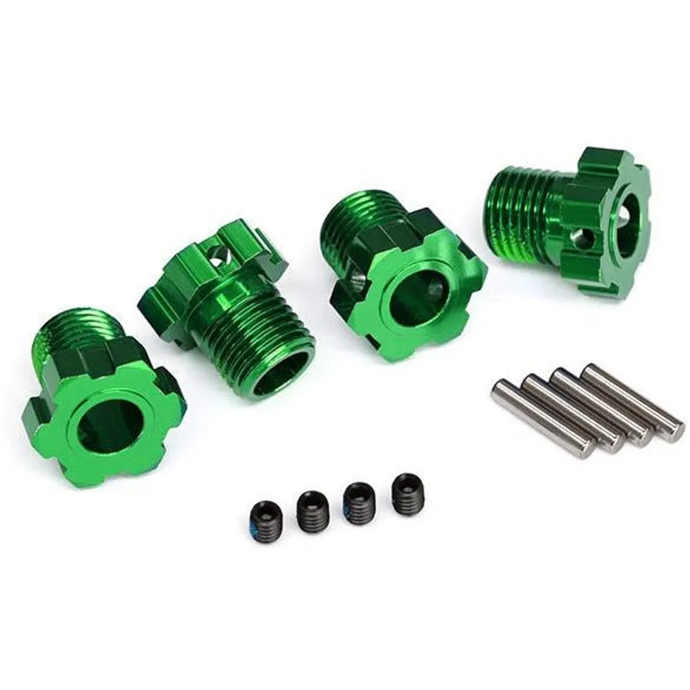 TRA8654G Traxxas Wheel hubs, splined, 17mm (green-anodized) (4)/ 4x5 GS