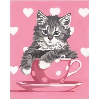 Dimensions Paint by Numbers Kitten Tea Cup