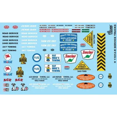 Gofer Racing Revised Service Trucks Decal Sheet 1/24