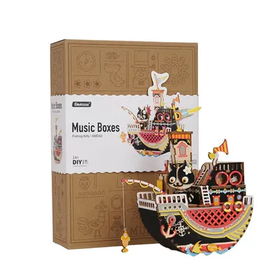 Fishing Kitty Music Box