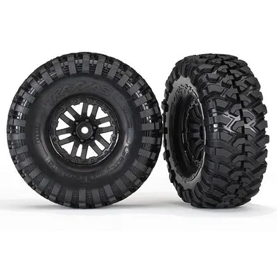 TRA8272 Tires and wheels, assembled, glued (TRX-4 wheels, Canyon Trail 1.9 tires) (2)
