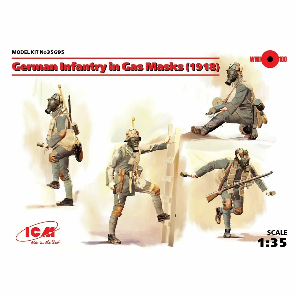 German Infantry in Gas Masks (1918) 1/35 by ICM