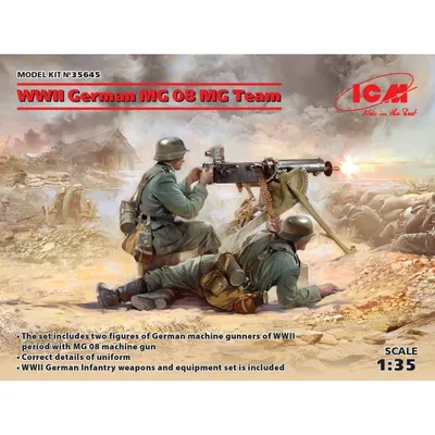 WWII German MG08 MG Team (2 figures) 1/35 by ICM