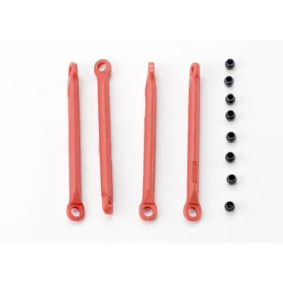 TRA7118 Traxxas Push rod (molded composite) (red) (4)/ hollow balls (8)