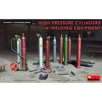 High Pressure Cylinders w/Welding Equipment #35618 Detail Kit by MiniArt