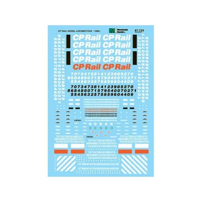 Canadian Pacific - CP - Diesel Locomotives, 1969-1995 HO Scale Decals