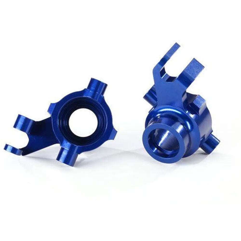 TRA8937X Steering blocks, 6061-T6 aluminum (blue-anodized), left & right (Maxx)