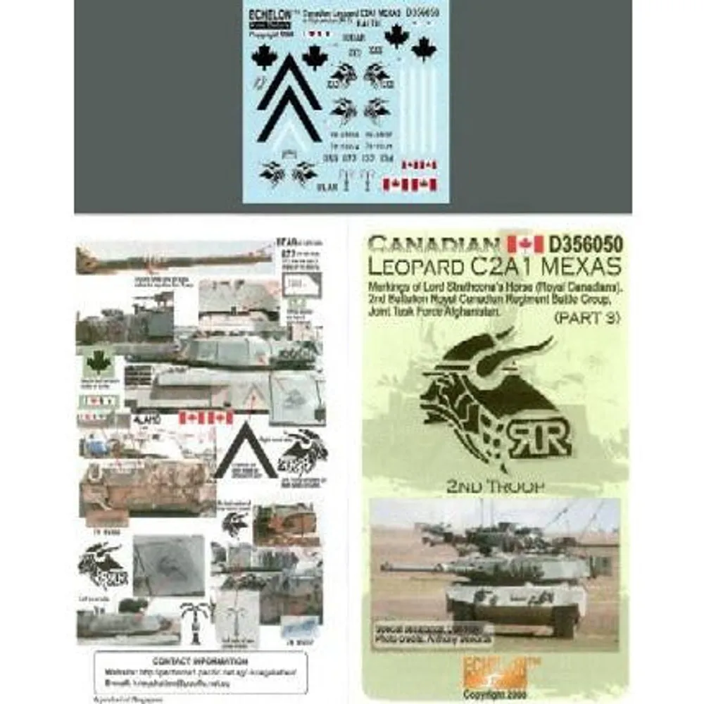 1/35 Echelon Canadian Leopard C2A1 MEXAS 2nd Troop Part 3  decals