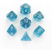 Chessex Translucent 7-Die Set Teal w/White CHX23085