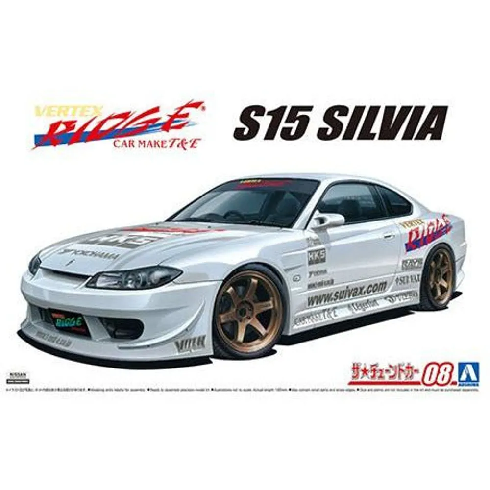 1999 Nissan Vertex S15 Silvia 1/24 Model Car Kit #58381 by Aoshima